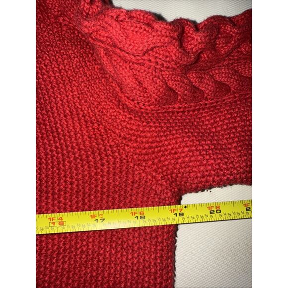 Gap Red Cable Knit Cotton Sweater Women’s Large - Picture 3 of 7